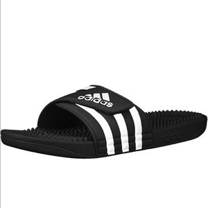 adidas Unisex Adissage Slides Sandal, Black/White/Black, 9 US Men